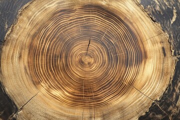 Fototapeta premium Detailed Wood Cross-Section with Visible Growth Rings