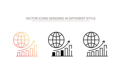 Global icon design with white background stock illustration