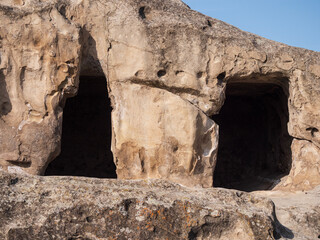 Uplistsikhe, Georgia, Ancient caves carved into rocky landscape
