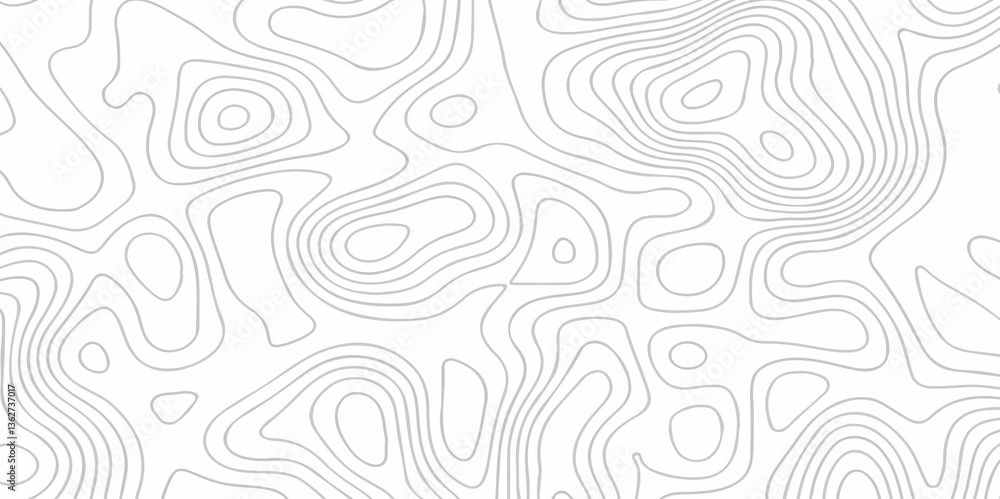 Poster topographic map background geographic line map with seamless ornament design. the black on white con
