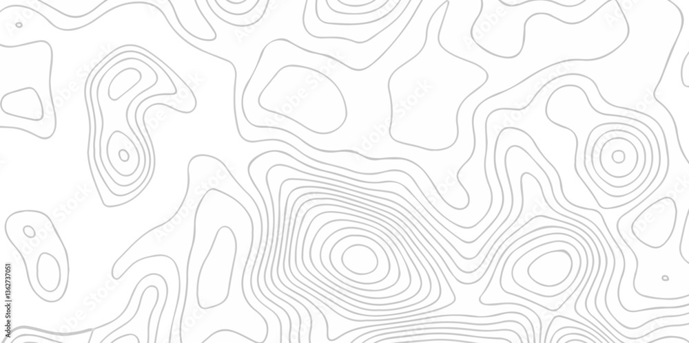 Poster topographic map background geographic line map with seamless ornament design. the black on white con