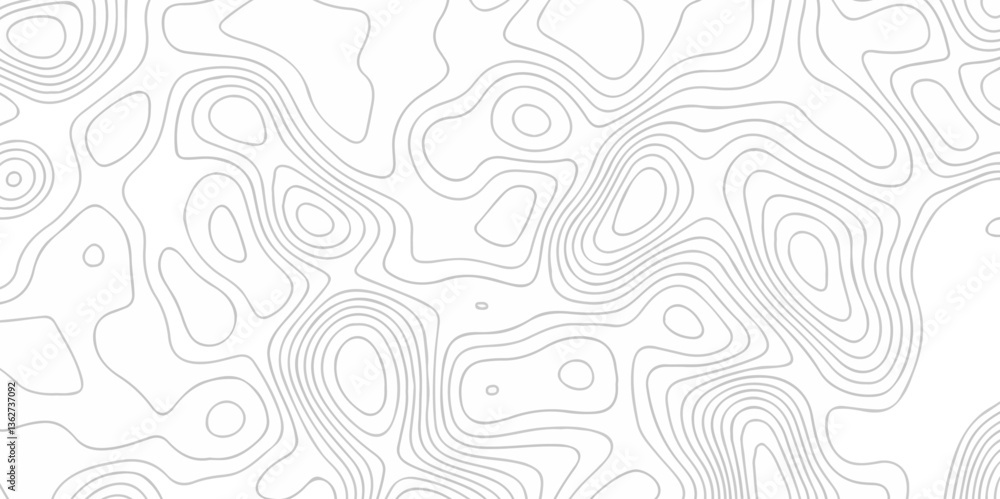 Poster topographic map background geographic line map with seamless ornament design. the black on white con