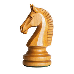 Detailed close-up of a light-colored wooden chess knight