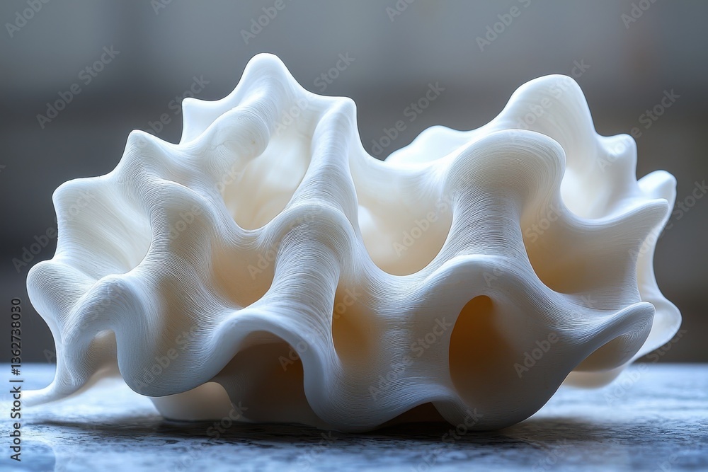 Poster Abstract 3D Printed White Model with Intricate Flowing Patterns