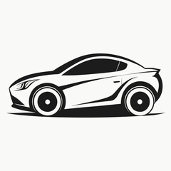 black car isolated on white