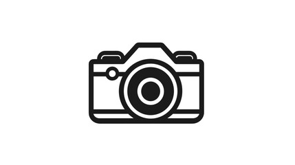 Stylized camera illustration representing photography and creativity in minimalistic design