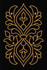 Abstract floral ornament pattern with vintage decorative elements and ornamental swirl design.