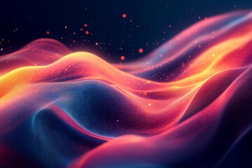 Obraz premium Abstract glowing waves of energy in vibrant colors flowing on a dark background