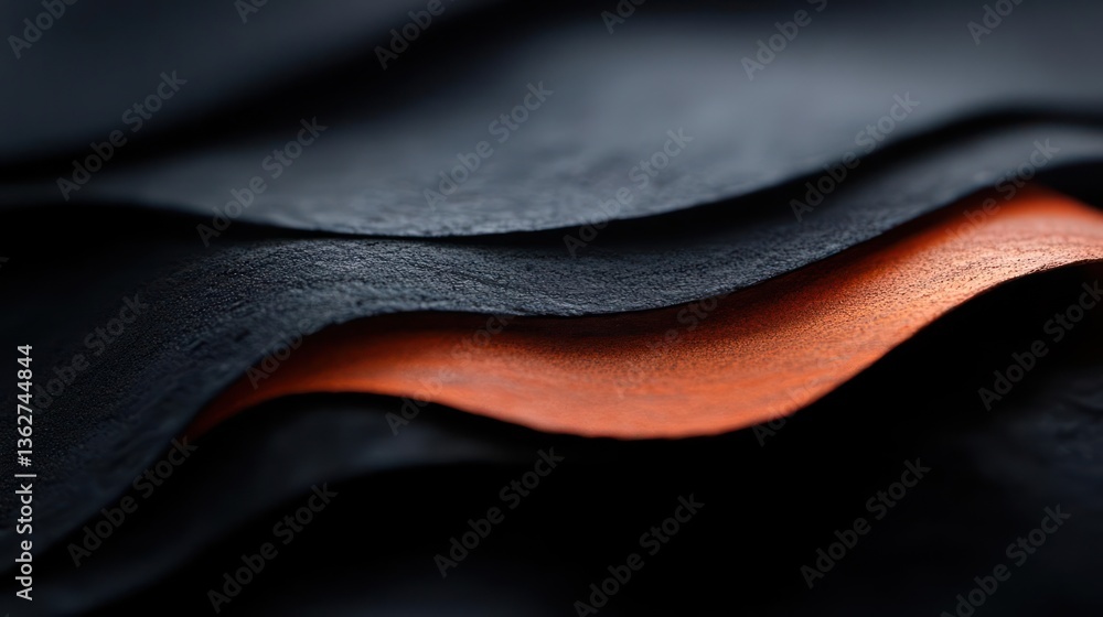 Poster abstract layered texture: dark and burnt orange waves