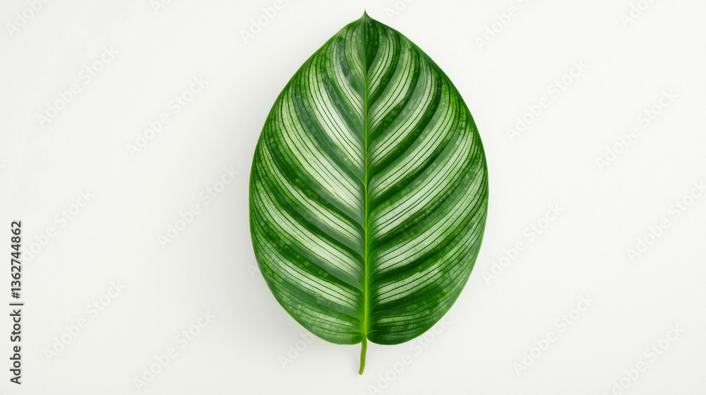 Poster vibrant calathea leaf with striking pattern for nature inspired designs