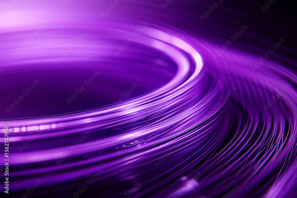 Poster abstract purple swirl design with curved lines and dark background creating a modern look effect