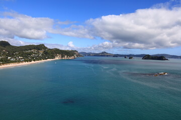 Te Whanganui-A-Hei Marine Reserve or Cathedral Cove is in the southern part of Mercury Bay on the Coromandel Peninsula in New Zealand