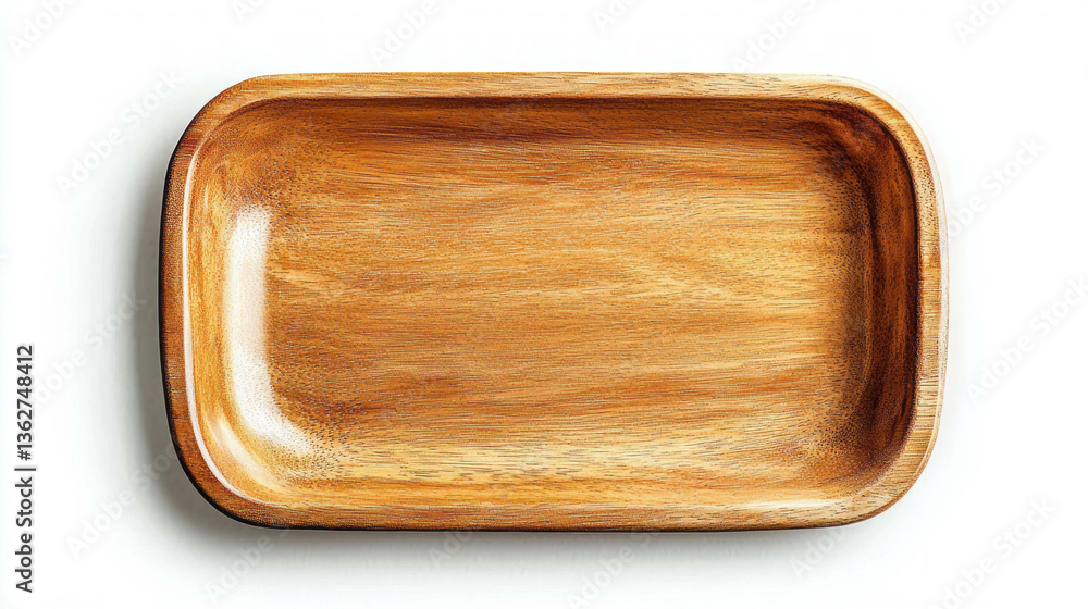 Aufkleber realistic empty rectangular melamine tray for kitchen and dining decor