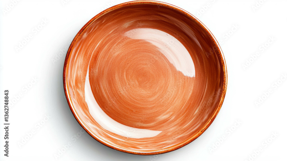Aufkleber elegant empty round clay plate in earthy tones for dining and decor concepts