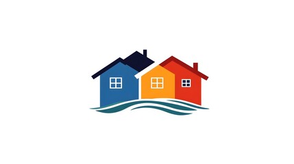 a house symbol. Design a professional logo for residential real estate, concept for real estate, homeownership, residential properties, highlighting trust, professionalism, rent a home