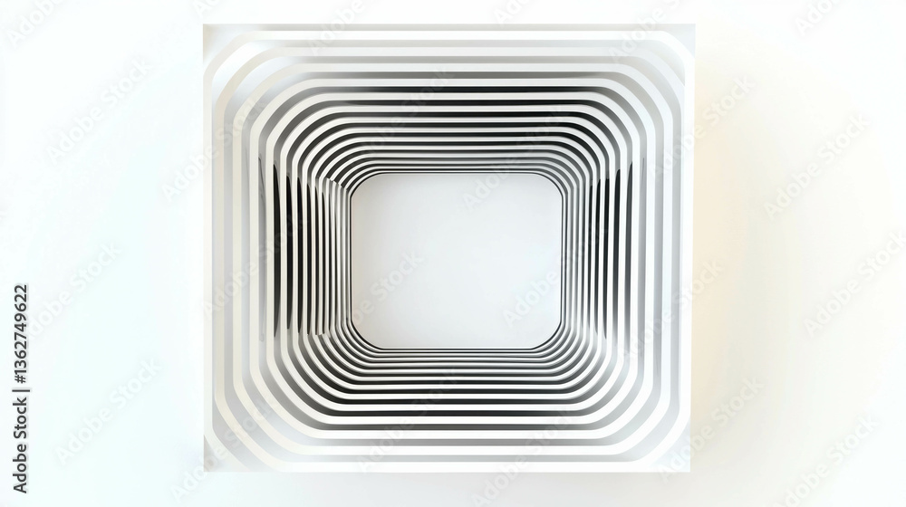 Poster Minimalist design with an empty square picture frame for modern interiors