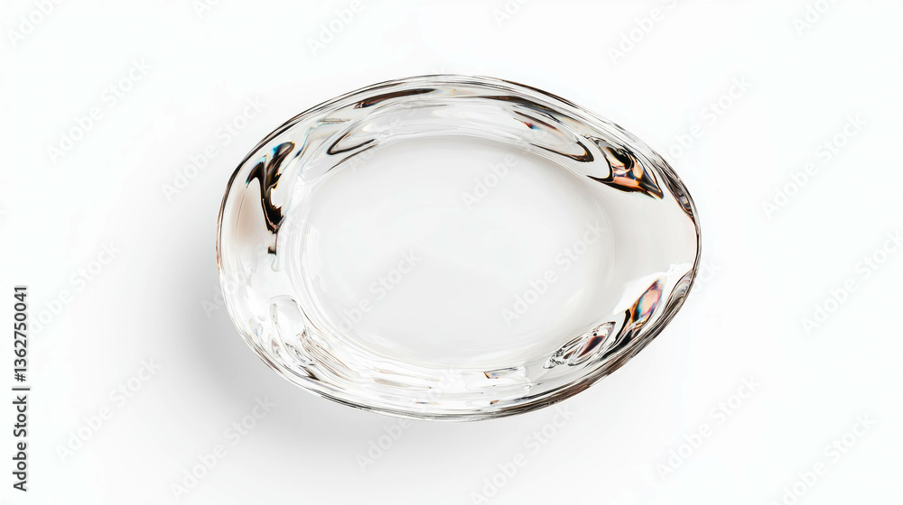 Poster elegant design of empty tear drop shaped glass for decoration and display