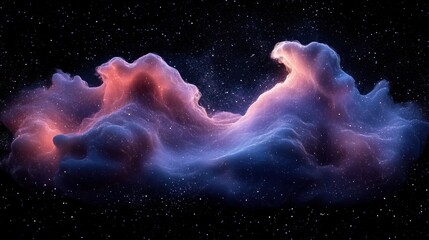 Cosmic Nebula: A Celestial Tapestry of Purple and Orange Hues