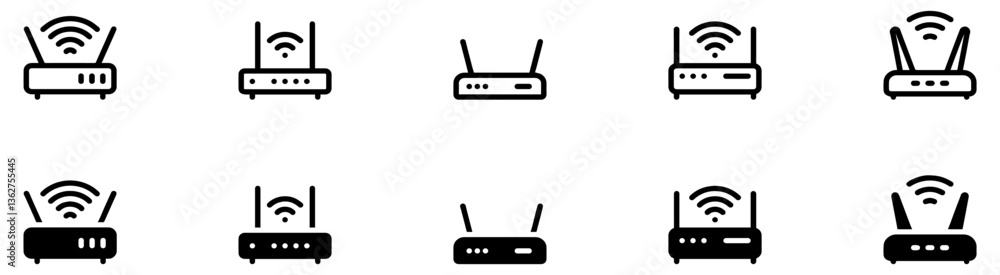 Poster router icon. wi-fi modem. wireless network connection symbol. internet signal sign. wifi router. wir