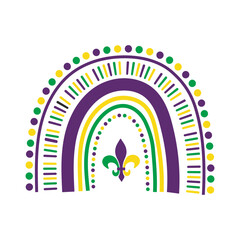 Mardi Gras Rainbow with Fleur-de-Lis for a Festive Celebration