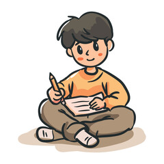 Young Artist Drawing on Paper – Creative Illustration