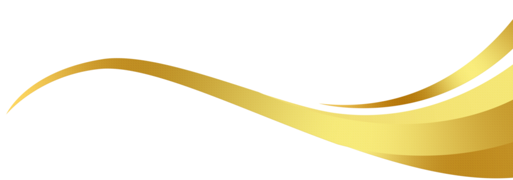 Gold ribbon on white background