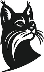 Vector silhouette of a bobcat animal 