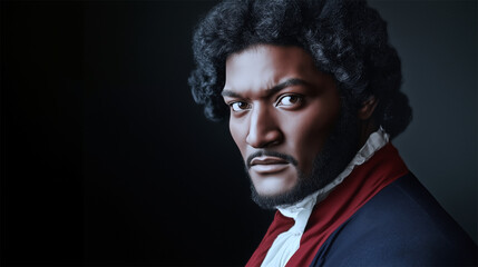 Young Frederick Douglass, based on a photograph taken between 1847 and 1852 by Samuel J. Miller