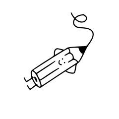 happy pencil cartoon drawing