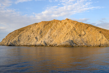 Rocky coast of Amorgos island. Cyclades, Greece