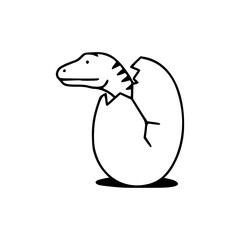 baby dino in egg line art