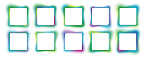 PNG blue glasses frame colours glow glowing neon gas border round bright luminescent isolated white transparent cut-out vector icon buttons web design blank illustration element signs square empty 