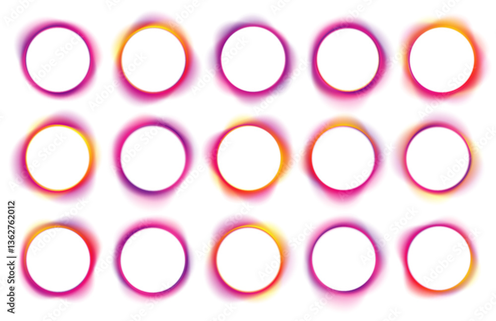 Poster png curve gradient colours frame neon wave abstract background light graphics shape round design ico