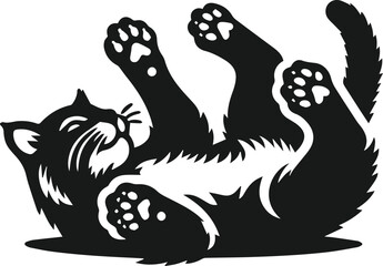 Vector silhouette of a bobcat animal 