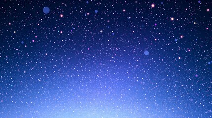 Fototapeta premium glowing stars and particles over purple background resembling cosmic data space