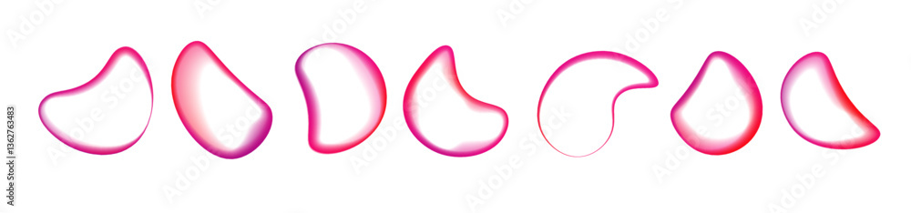 Poster png curve frame wave neon gradient abstract background light colours graphic shape round design icon