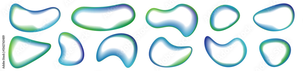 Poster png gradient abstract curve wave frame neon background light colours graphic shape round design icon