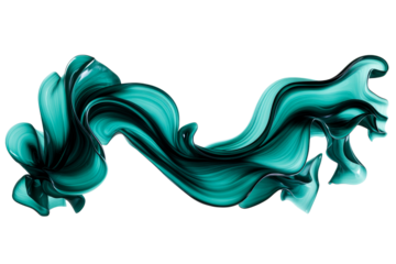 Elegant green abstract swirl with smooth flowing lines