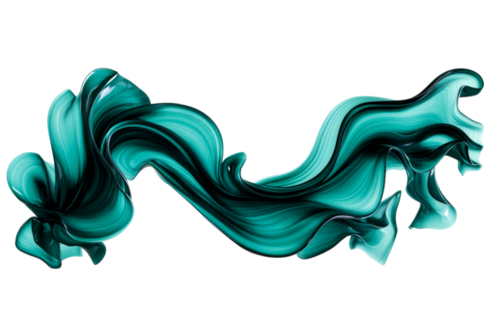 Elegant green abstract swirl with smooth flowing lines - Powered by Adobe