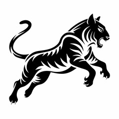 Fototapeta premium black and white tiger silhouette 