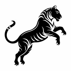 black and white tiger silhouette 