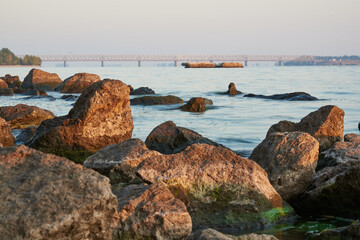 View on Dnipro river in Cherkasy Ukraine