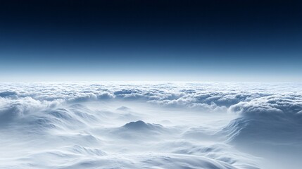 Obraz premium Serene Cloudscape Over an Endless Horizon with Soft White Clouds and a Calm Blue Sky Above