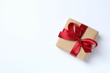 Beautiful gift box on white background