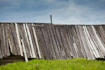 Old wooden roof planks
