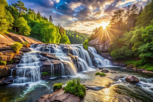Georgia High Falls State Park: Powerful Rushing Waterfall Landscape Photography