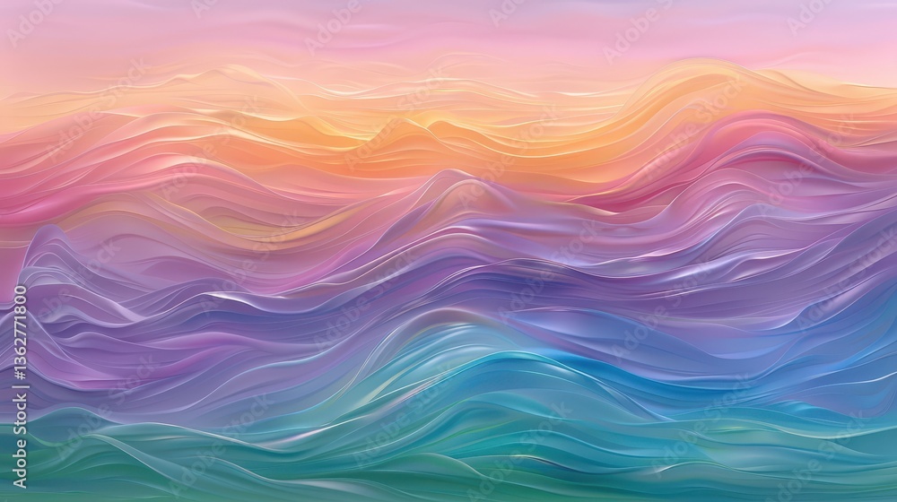 Poster mesmerizing abstract waves, a colorful and dynamic background design for modern visuals