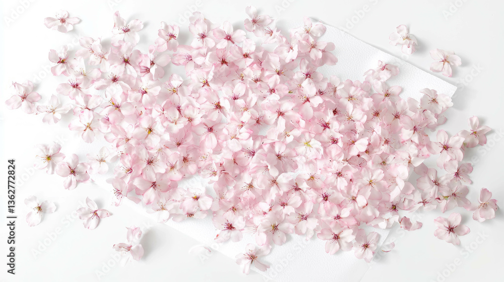 Poster delicate sakura petals arrangement for tranquil spring decor and design