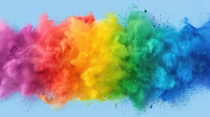 Fototapeta premium Rainbow powder explosion, a kaleidoscope of vibrant colors in motion vivid