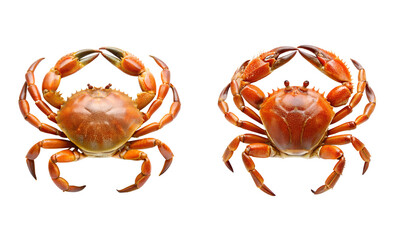 Crabs set isolated on transparent background, PNG File